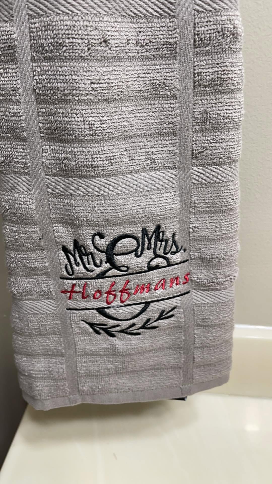 Personalized "Mr. & Mrs." Wedding & Anniversary Hand Towel