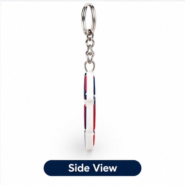 Red & Navy Volleyball Hair Tie Holder Keychain – Multi-Color Sports Bag Hair Elastic Organizer