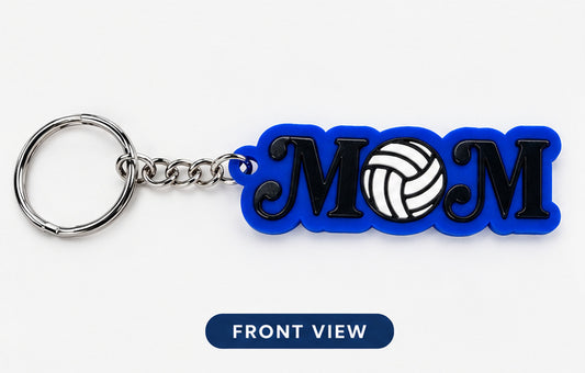 Volleyball MOM Keychain & Bag Tag – Royal Blue Game Day Keyring Accessory
