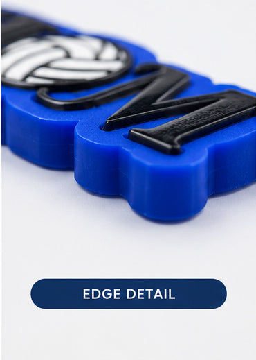 Volleyball MOM Keychain & Bag Tag – Royal Blue Game Day Keyring Accessory
