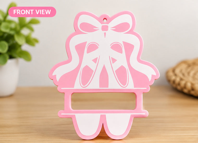 Ballet Slippers & Bow Hair Tie Holder – Pink Dance Bag Elastic Organizer Keyring