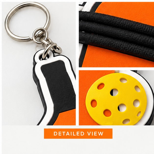 Pickleball Paddle Hair Tie Holder Keychain – Court Bag Elastic Organizer Keyring
