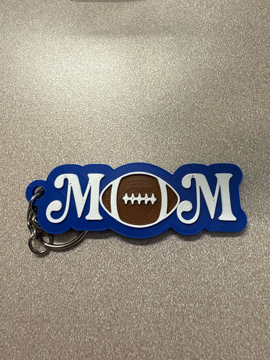 Football MOM Acrylic Keychain & Bag Tag – Royal Blue Game Day Keyring