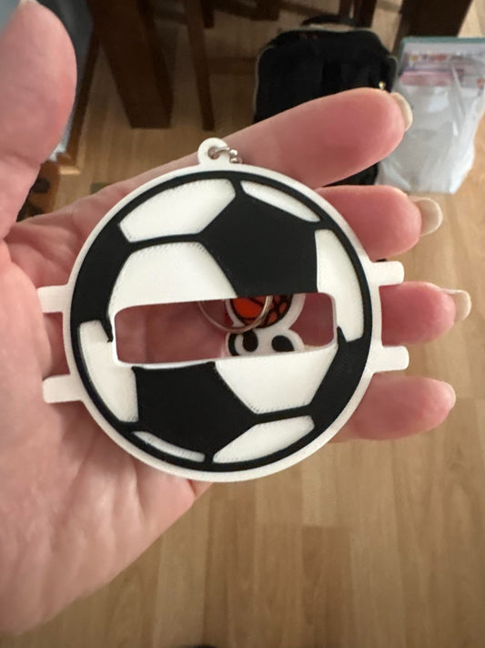 Soccer Ball Hair Tie Holder Keychain – Sports Bag Hair Elastic Organizer Keyring