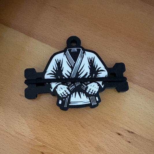 Martial Arts Gi Hair Tie Holder Keychain – Karate, BJJ & Judo Bag Elastic Organizer