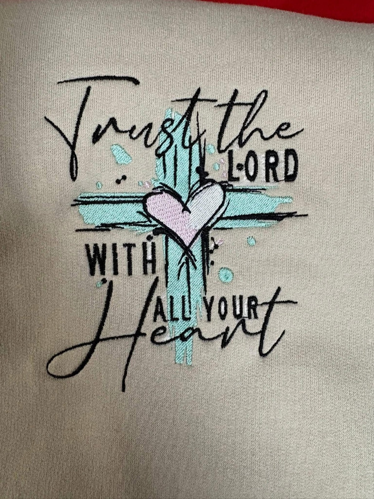 Embroidered "Trust the Lord with All Your Heart" Christian Sweatshirt