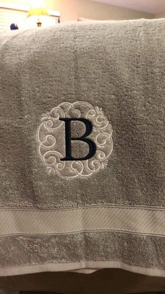 Custom Embroidered Monogram Plush Hand Towel