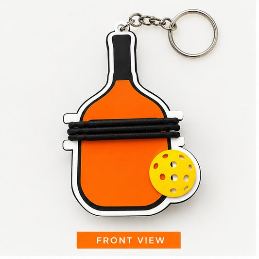 Pickleball Paddle Hair Tie Holder Keychain – Court Bag Elastic Organizer Keyring