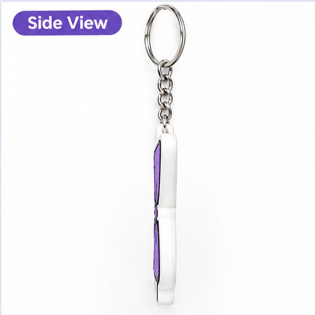 Purple Cheer Bow Hair Tie Holder Keychain – Cheerleading Bag Elastic Organizer