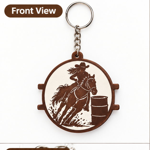 Barrel Racing Equestrian Hair Tie Holder Keychain – Rodeo & Horse Riding Elastic Organizer