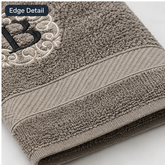 Custom Embroidered Monogram Plush Hand Towel
