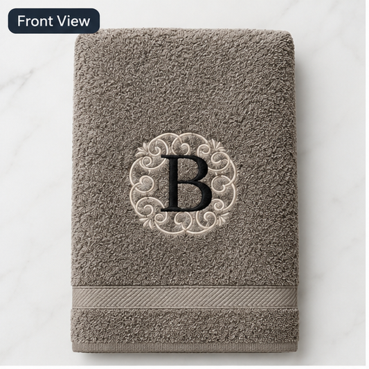 Custom Embroidered Monogram Plush Hand Towel