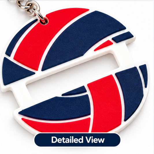 Red & Navy Volleyball Hair Tie Holder Keychain – Multi-Color Sports Bag Hair Elastic Organizer