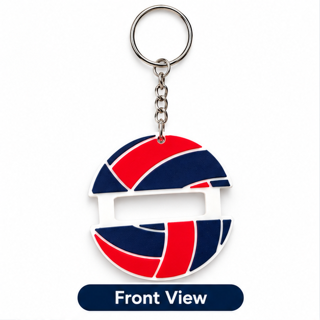 Red & Navy Volleyball Hair Tie Holder Keychain – Multi-Color Sports Bag Hair Elastic Organizer