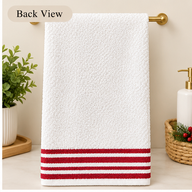 Embroidered Christmas Red Cardinal & "Noel" Waffle Towel
