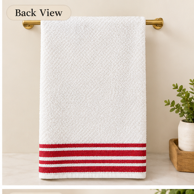 Embroidered Country Rooster Waffle Towel